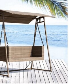 2-Seat-Outdoor-Hanging-Bench-with-Canopy-and-Stand