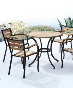 Iron-and-Wood-Outside-Round-Table-and-Chairs-Set