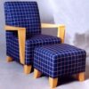 modern_comfortable_tartan_fabric_leisure_chair_ottoman_wood_frame_3
