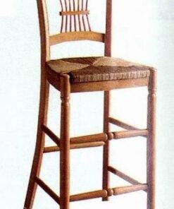 antique_oak_wood_square_cushion_hotel_bar_stools_with_round_back_3