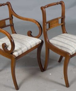 brass_inlaid_side_hotel_dining_chairs_with_carved_and_gilded_lyre_back_cream_damask